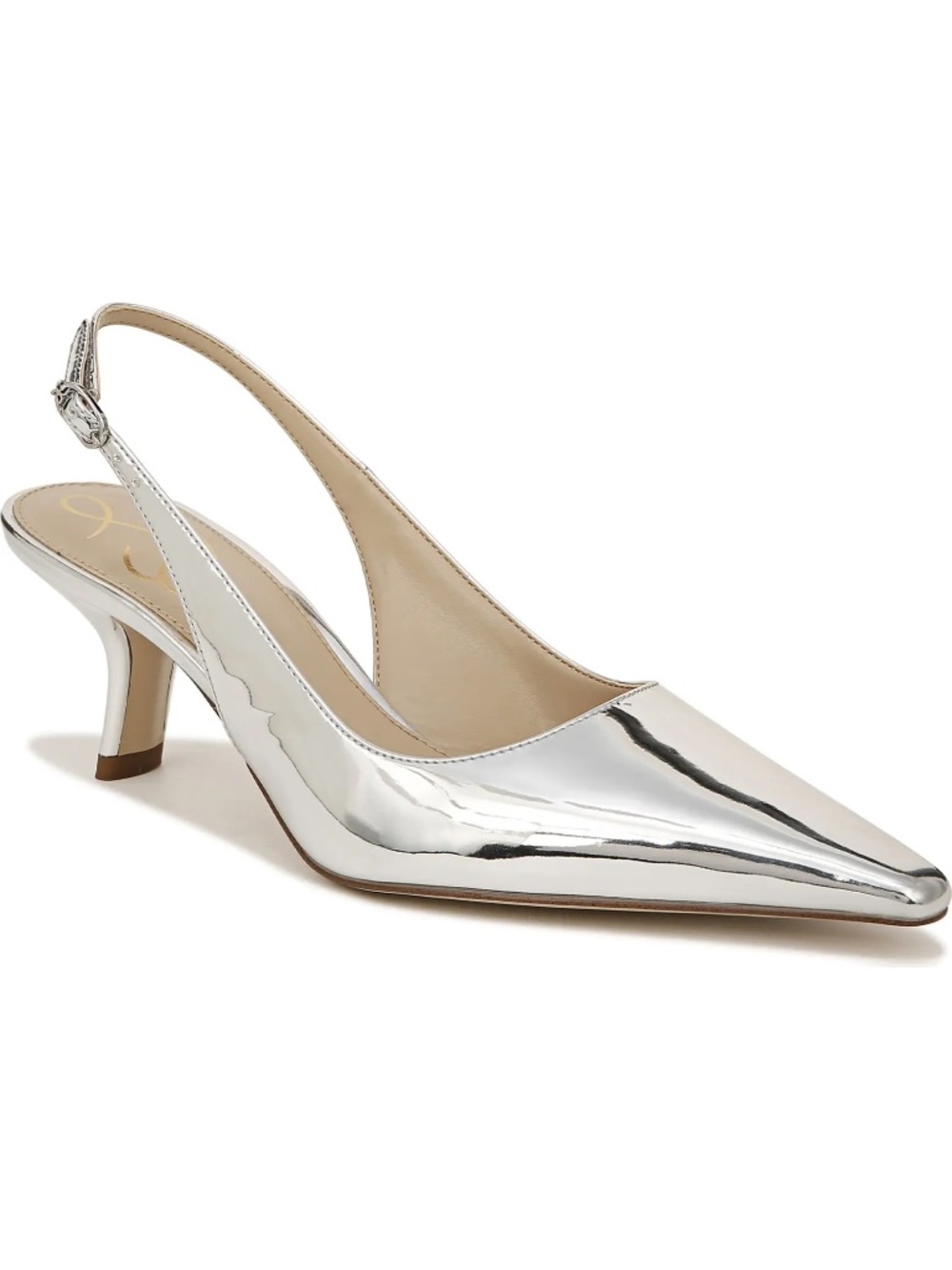 Sam Edelman Bianka Silver Pointed Toe Slingback